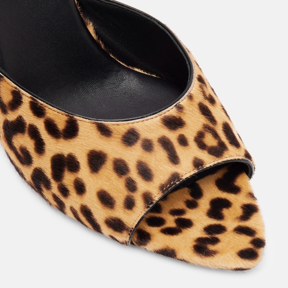 AQUAZZURA Bisous 85 leopard-print calf hair mules - Picture 6 of 9